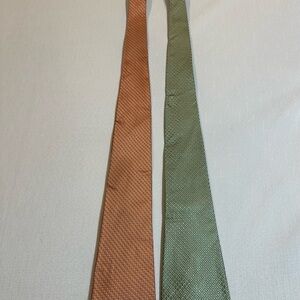 Tasso Elba 100% Silk Tie Bundle Orange & Olive Designer